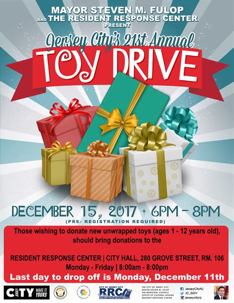 st annual toy drive gift distribution jersey city cultural affairs