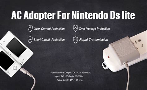 ds lite charger ac adapter  nintendo ds lite systems power charger wall travel charger
