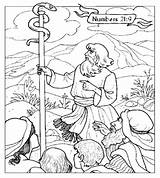 Bible Serpent Coloring Moses Pages Sunday School Snake Brass Brazen Bronze Kids Story Crafts Colouring Sheet Color Activities Sheets Stories sketch template