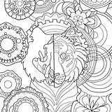 Coloring Tiger Mandala Adult Adults Inspirations Root sketch template
