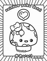 Kawaii Coloring Pages Cute Food Printable Sheets Sugarhai Colouring Print Kids Polka Adults Book Color Mushroom Cupcake Rainbow Kawai Draw sketch template