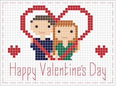 customize this adorable cross stitch pattern for a heartfelt valentine