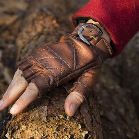 leather fingerless gloves brown celticwebmerchantcom