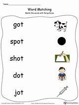 Ot Word Family Match Words Color Myteachingstation Ending Worksheets Identifying Available Kindergarten sketch template