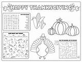 Thanksgiving Coloring Pages Printable Placemat Printablee Via Placemats sketch template