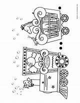 Circus Train Coloring Printable Crafts Pages Craft Birthday Cars Preschool Arts Theme Kids sketch template