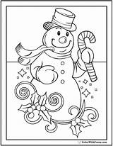 Coloring Christmas Snowman Pages Sheet Printable Hat Kids Merry Print Cane Scarf Getdrawings Simple Colorwithfuzzy sketch template