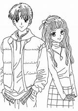 Coloring Anime Pages Boy Girl Print Printable Couple Boys Colouring Guy Kids People Cool Color Cute Sheets Girls Characters Chibi sketch template