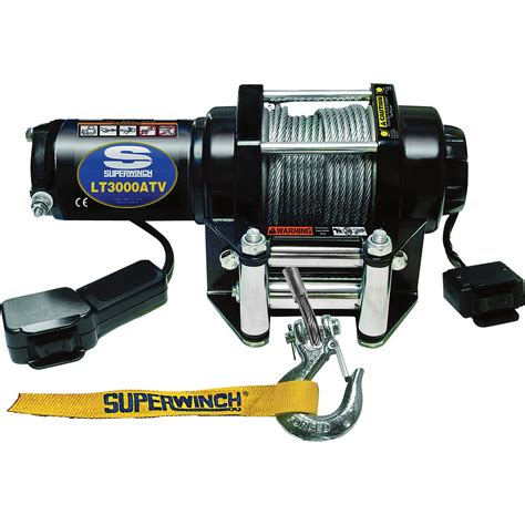 superwinch  volt dc powered electric atv winch  lb capacity wire rope model