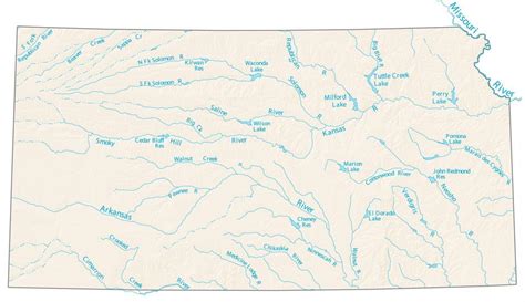 kansas lakes  rivers map gis geography