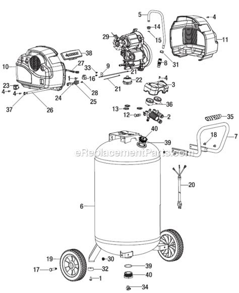 husky  gallon portable air compressor ch ereplacementpartscom