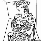 Picasso Pablo Coloring Drawing Seated Woman Painting Pages Color Painter Master Choose Board Famous Boyama Thecolor Mentve Innen sketch template