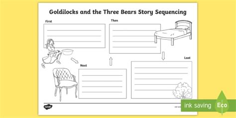 goldilocks    bears story sequencing worksheet