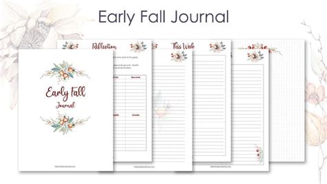 early fall printable journal  printable collection