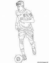 Coloring Neymar Soccer Pages Bresil Printable Print Book Color sketch template