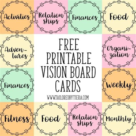 vision board printables  inspire  dreams  vision