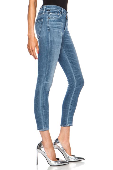 citizens of humanity rocket high rise skinny crop in blue lyst