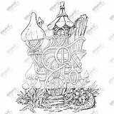 Fairy Tree House Coloring Pages Clipart Adult Clipground Houses Choose Board Google Search sketch template