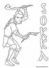 Avatar Pages Last Sokka Coloring Airbender Colouring sketch template