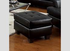 Black Bonded Leather Ottoman Furniture Home Bench Living