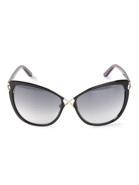 tom ford daria crossover cat eye sunglasses in black lyst