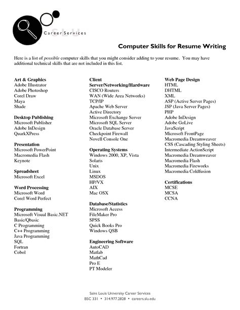 put  resume  computer skills