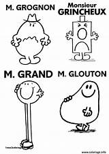 Monsieur Grognon Grincheux Glouton Coloriages Colorier Mme Roger Hargreaves Maternelle Choisir sketch template
