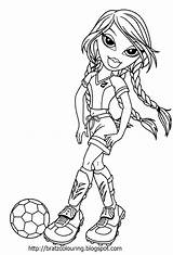Coloring Pages Bratz Girls Soccer Football Kids Printable Ball Cool Clipart Playing Cheerleading Cartoons Cartoon Drawing Manners Ronaldo Jade Brats sketch template