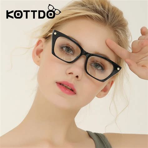 kottdo cat eye frame retro eyeglasses optical frame glasses women eyew