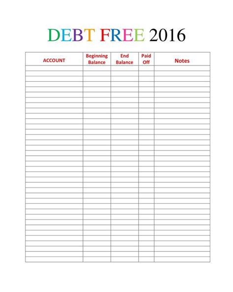 printable  binder  planner debt  schedule template