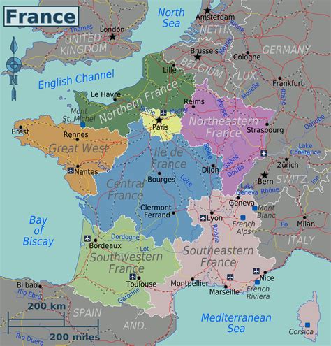 landkarte frankreich uebersichtskarteregionen weltkartecom karten und stadtplaene der welt