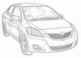 Toyota Yaris Vitz Aerpro sketch template