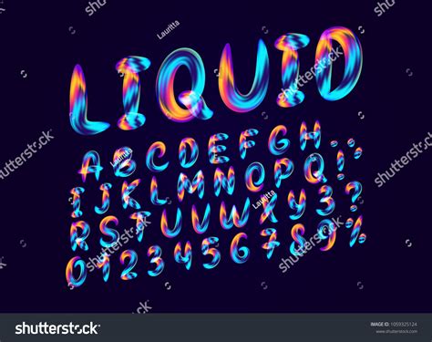 Alphabet Font Melting Liquid Gradient Fluid Stock Vector Royalty Free