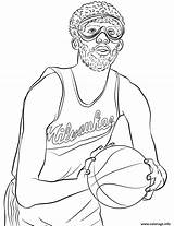 Jabbar Abdul Kareem Basketball Kobe sketch template