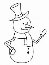 Snowman Waving Coloring Color Winter Printable Pages sketch template