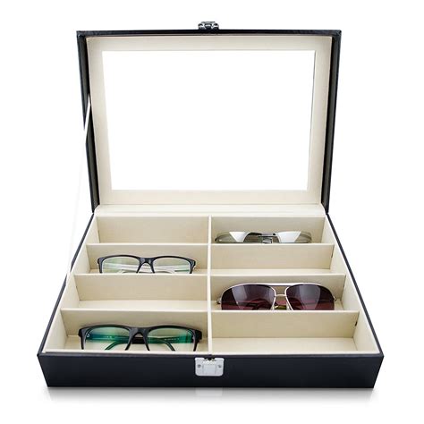 Eyeglass Sunglass Storage Box Imitation Leather Glasses Display Case