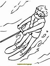 Coloring Skiing Water sketch template