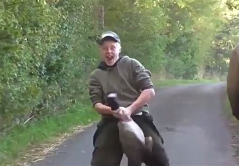 fox hunting steward simulates sexual gesture with dead goose following atherstone hunt metro