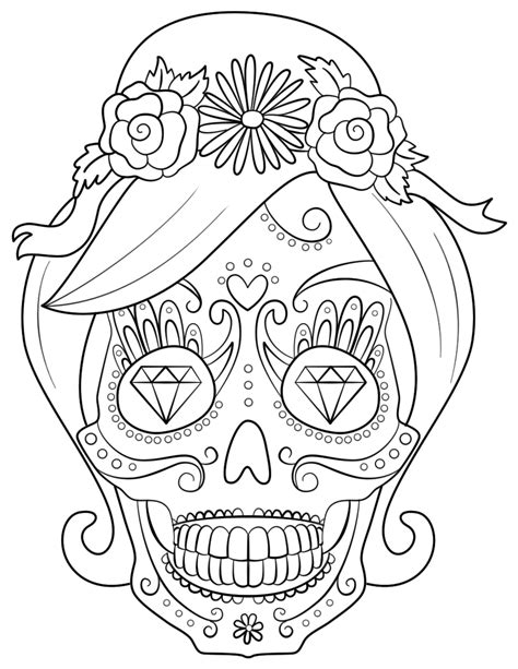 sugar skull coloring pages  printable coloring pages  kids
