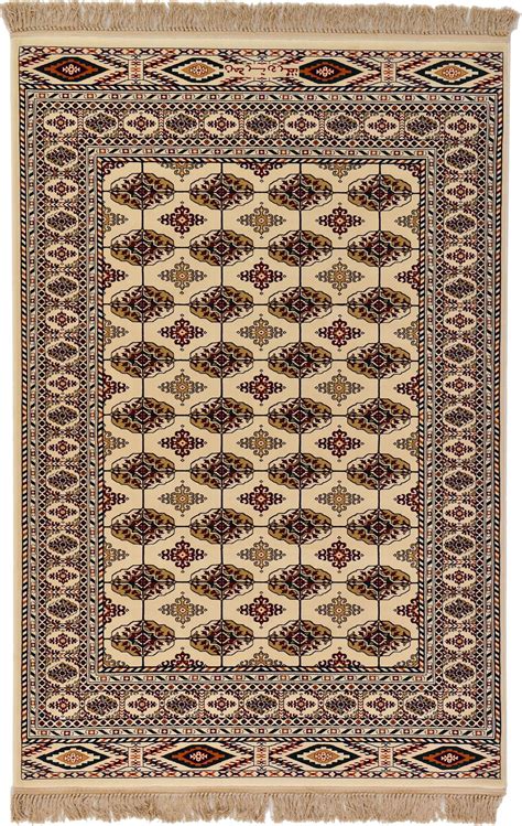 persian design bokhara rug traditional carpet  nblue cream