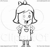 Girl Character Hips Hands Clipart Her Cartoon Caucasian Happy Coloring Cory Thoman Outlined Vector 2021 sketch template