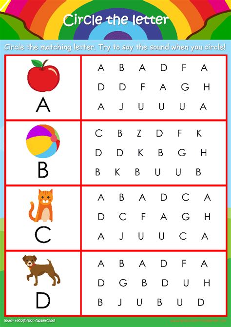 letter recognition worksheets  kids