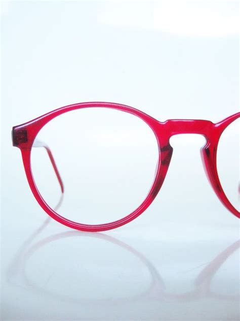 vintage 1980s cherry red round sunglasses eyeglasses deadstock etsy