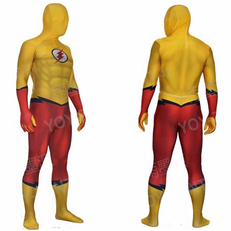 yoy zentai high quality custom made newest comic flash costume yellow
