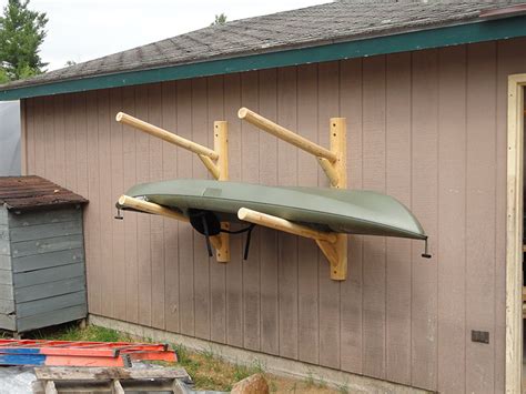canoe kayak storage rack freestanding    cedar logs