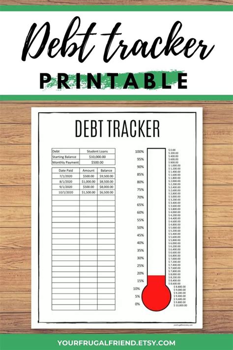 debt tracker printable debt  debt payoff editable  etsy video