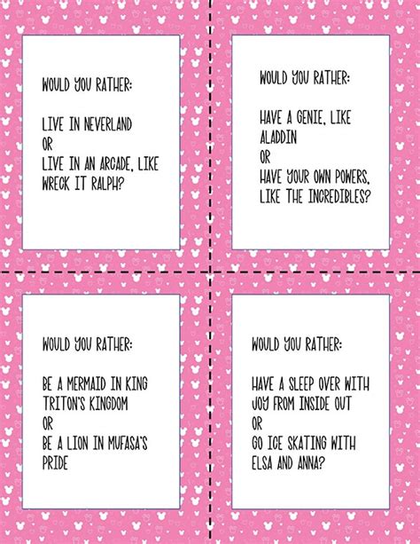 printable disney themed    questions  kids