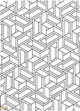 Optical Illusion Pages Geometric Coloring Template sketch template