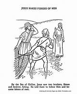Coloring Pages Bible Jesus Apostles Testament Andrew Simon Printables Printable Men Fishers Colouring Sheets Helpers Chose Fishermen John Teaches Him sketch template