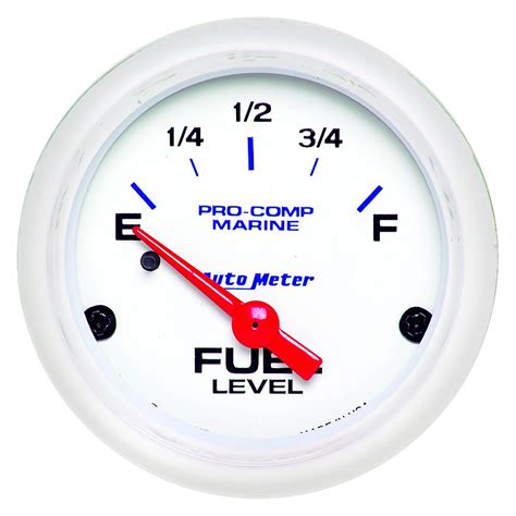 auto meter  marine   white  dash mount electric fuel level gauge
